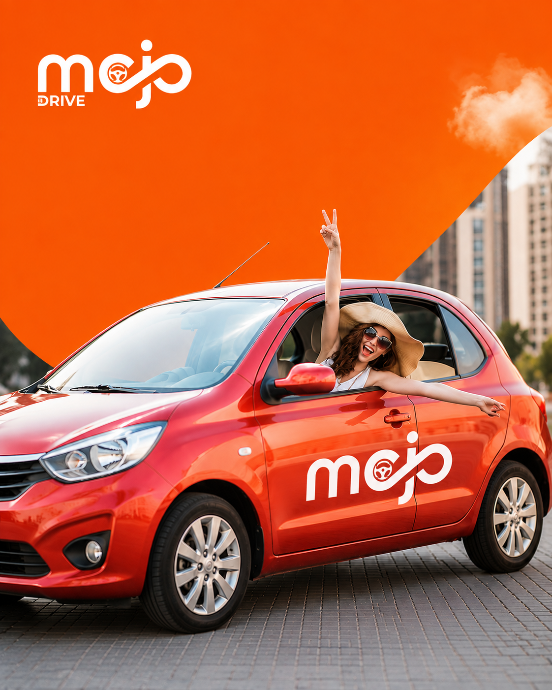 A Mojo Drive learner smiling after completing a driving session